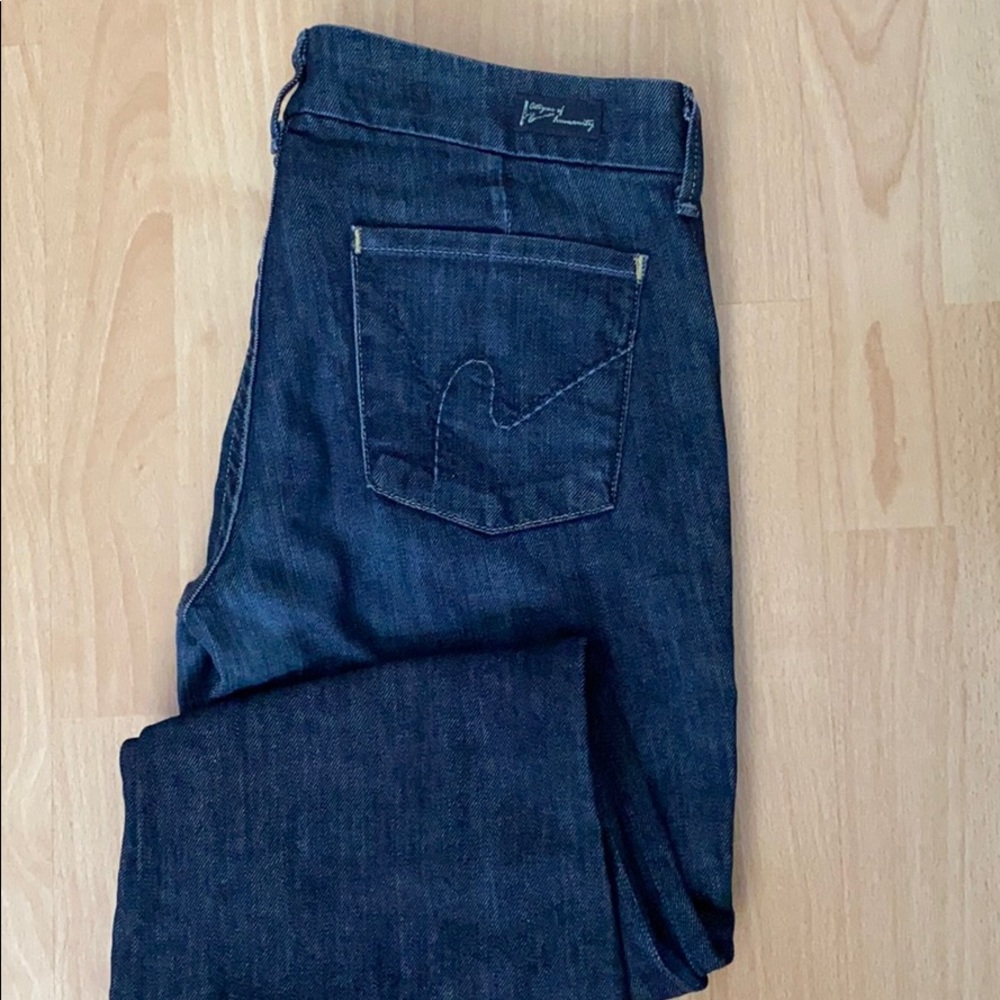 Citizens Of Humanity Dark Indigo low waist, full leg , Faye 003